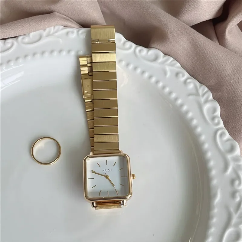 Orologio da donna quadrato di lusso cinturino regolabile in acciaio inossidabile regalo di moda orologio da polso al quarzo da donna Dropshipping