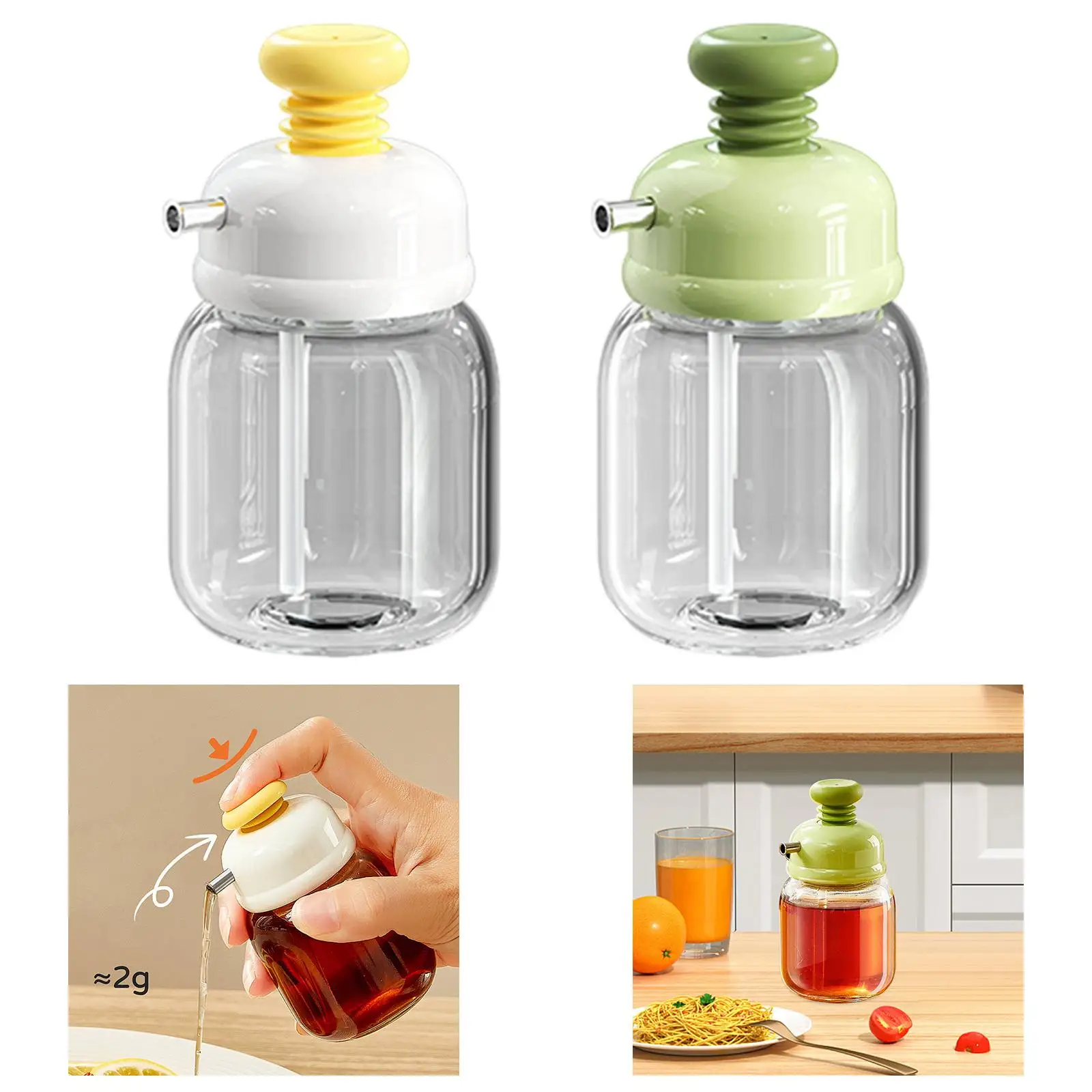 Dispensador de aceite con prensa en tarro de aceite de sésamo, tarro líquido transparente recargable de 100 ml, botella de salsa de soja para Picnic, asar, barbacoa, ensalada