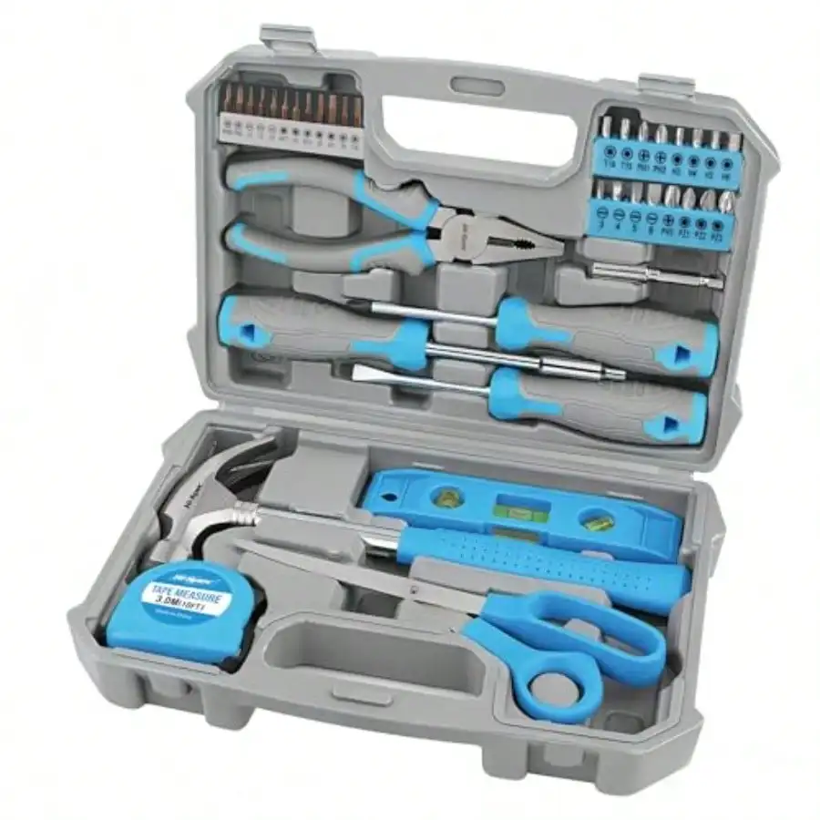 

Tool Kit General Household Hand Tool Set With Toolbox Storage Case All-In-One Compact Toolkit For DIY Dorm Use Pink