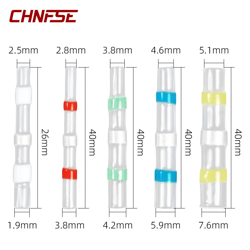 600PCS DJ453 Wire Connectors SST Waterproof Solder Seal Heat Shrink Butt Stress free Wire Connectors Terminals Electrical Copper