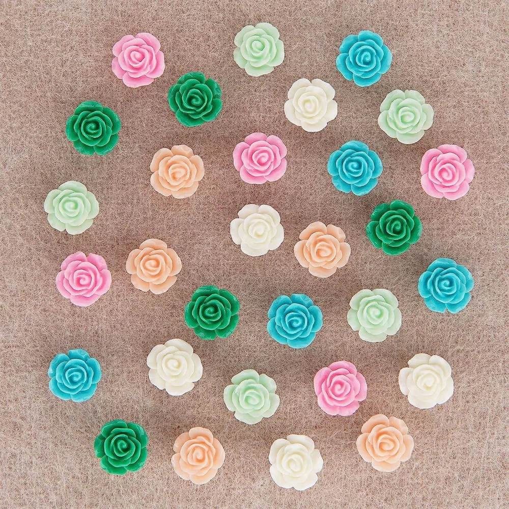 10/20pcs Cute Rose Flower Pushpins Thumb Tacks , Decorative Push Pins for Bulletin Board, Home Office Wall Decoration