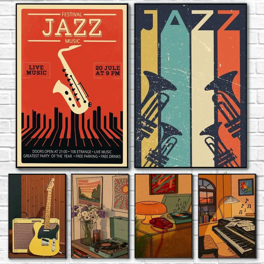 Music Art Retro Style Poster Gift with prints Home bedroom l