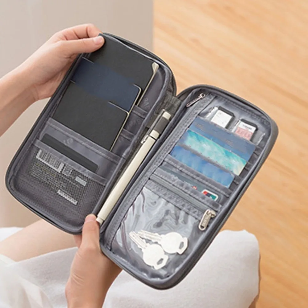 Porta biglietti Borsa per passaporto di grande capacità Porta carte Porta carte Portafoglio da viaggio Borsa porta carte multifunzionale portatile da donna