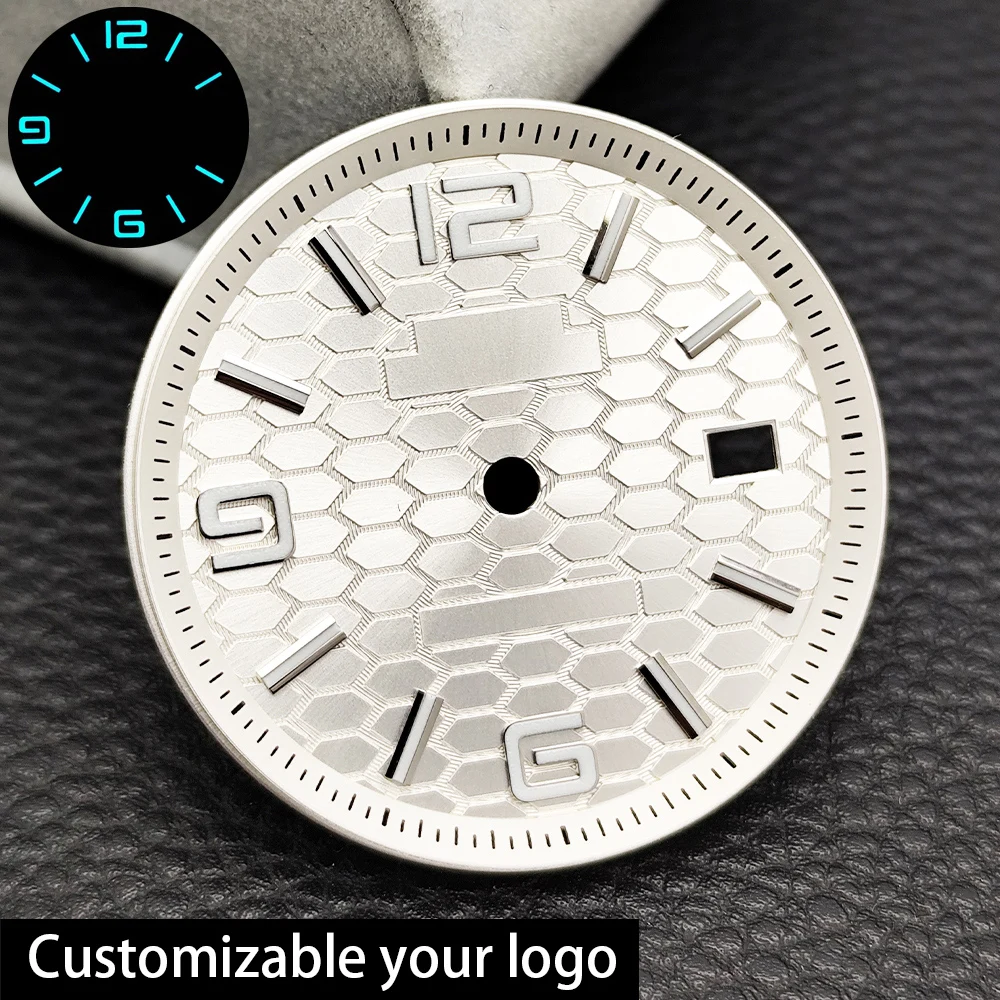 NH35 Case Equipped Strap 39.5mm Men's Watch Silvery Steel Case Fits NH35 Movement Accessories Sapphire Glass NH35 Dial image 3