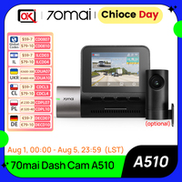 New 70mai Dash Cam A510 1944P HDR Imaging F1.8 Aperture Car DVR 70mai A510 Dual-Channel Record 24H Parking Guard Support 4G