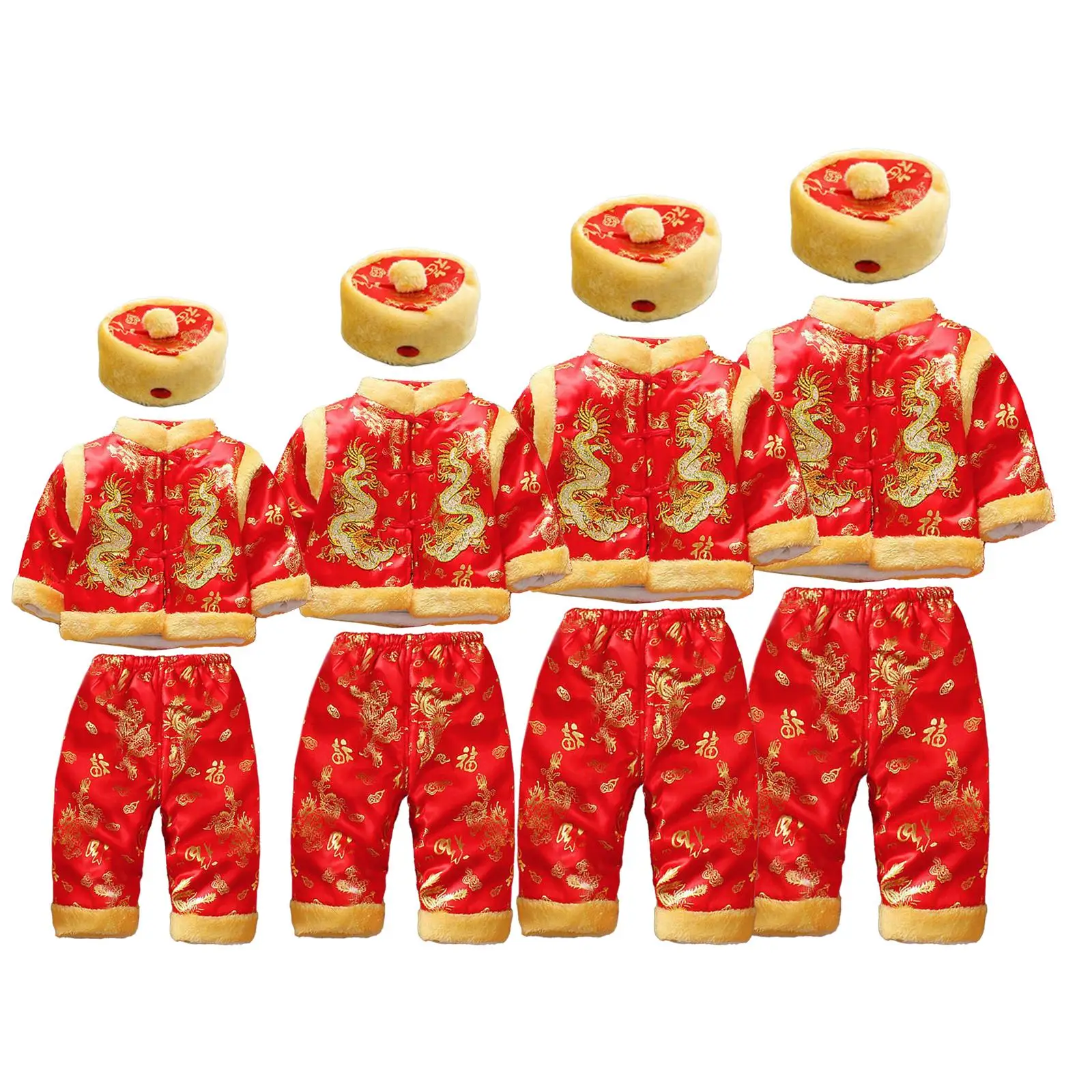 Chinese Baby Red Outfit Boy Girl Tang Suit for Chinese New Year Birthday Party Moon Festival Christmas Full-month Celebration