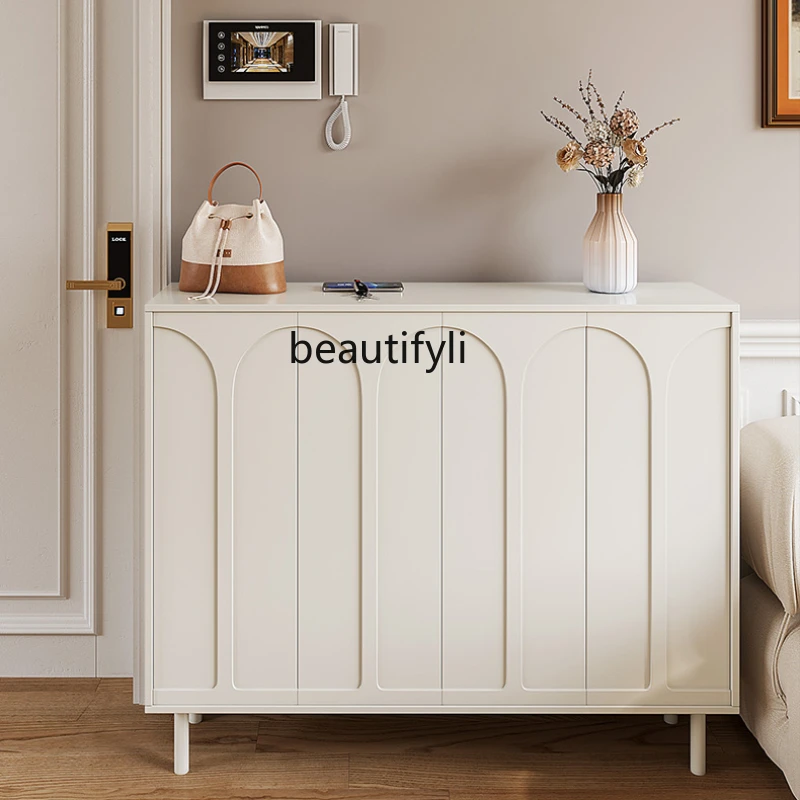 

Обувной шкаф для дома, прихожей, коридора, улицы, современная простая серия с большой вместимостью кремового цвета