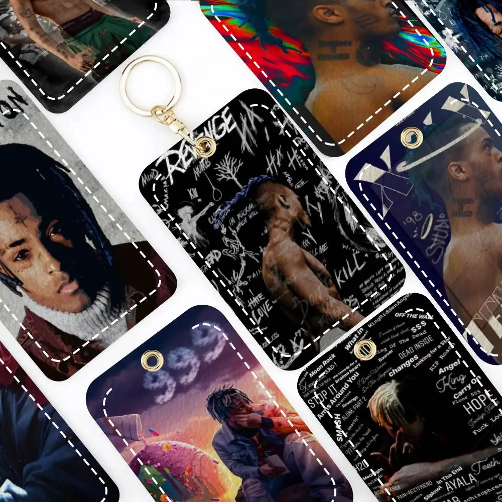 

Держатель для карт XXXTentacion, подходит для кредитных и проездных карт, прямоугольный брелок из мягкой кожи, защитный чехол.