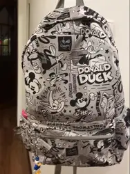 Disney Mickey Boy Girl Backpack School Backpack Cartoon Print Children's School Bag Laptop Backpack Portable Travel Storage Bag