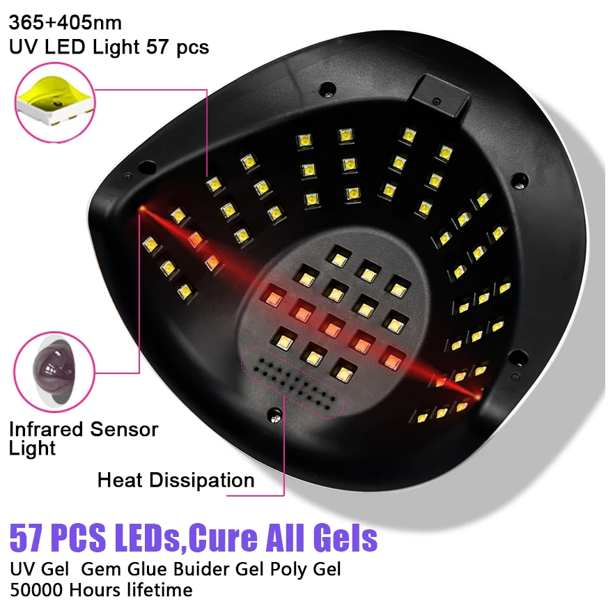 Nail Drogen Lamp Uv Led Lamp Voor Nagels 114W Gel Polish Droger Manicure Nail Lamp Met Smart Sensor Professio manicure Gereedschap