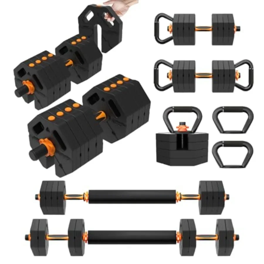 

Регулируемый набор гантелей для домашнего спортзала, фитнес-оборудование для женщин и мужчин с улучшенными весовыми дисками, черные и серебристые.