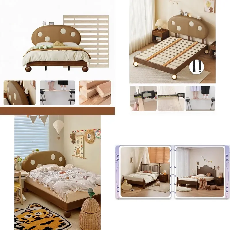 Modern Nordic Kids Bed with Lighthouse Design Minimalist Children Single Bed Frame for Boys Girls Bedroom
