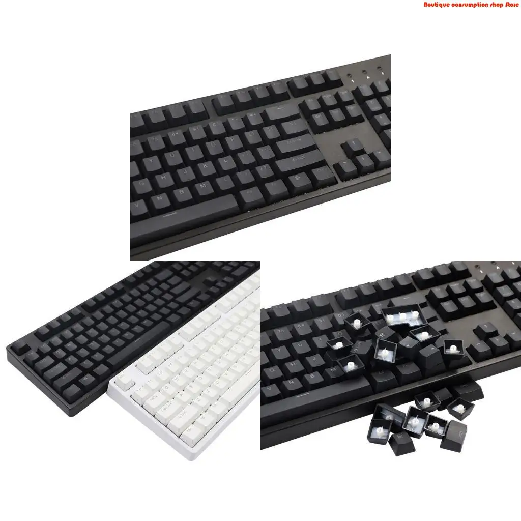 L9NA Mechanical Keyboard PBT 6U Space Keycap OEM Profile Backlit for Key Cap Black Wh