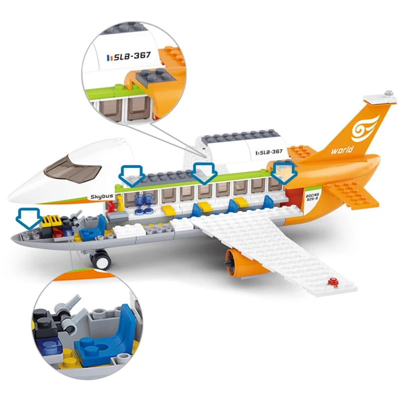 678 قطعة SLUBAN 0367 طائرة المدينة الدولية للطيران مطار اللبنات الأطفال ألعاب الطوب التعليمية هدايا عيد الميلاد #3