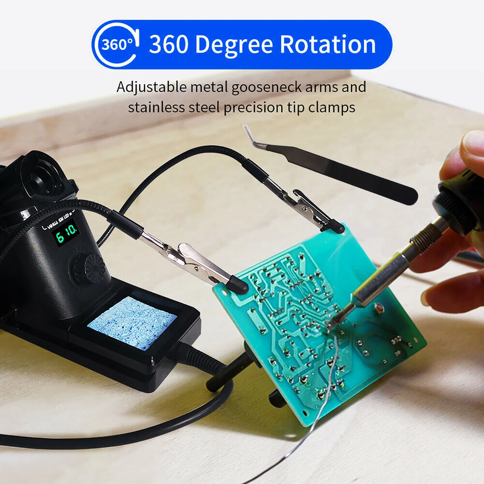 อุปกรณ์เชื่อมสายไฟดิจิตอลแบบปรับได้เครื่องเชื่อมเหล็ก480 °C 60W