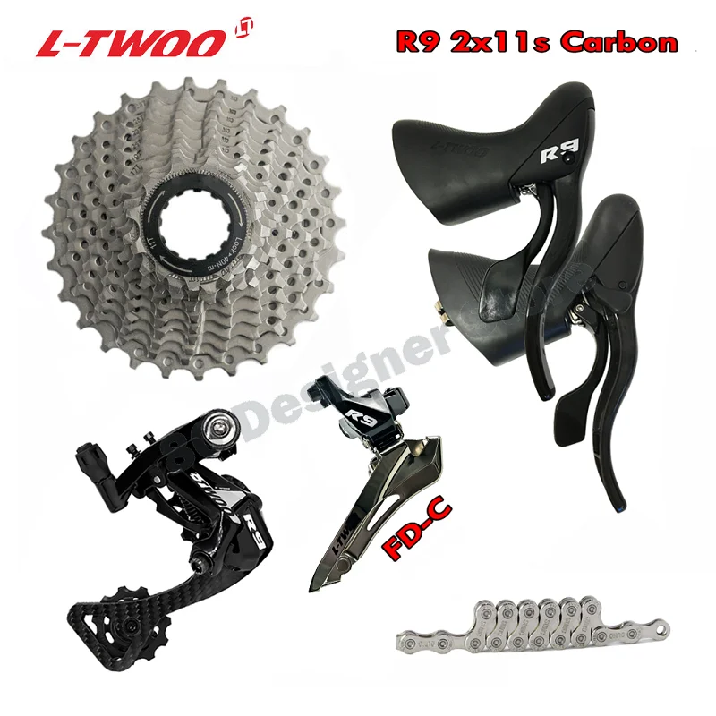 LTWOO R9 2X11 22 Speed Road Bike Shift Lever Front Rear Derailleur Carbon Fiber Groupset 11s 11-25T28T30T32T Cassette 11S Chain