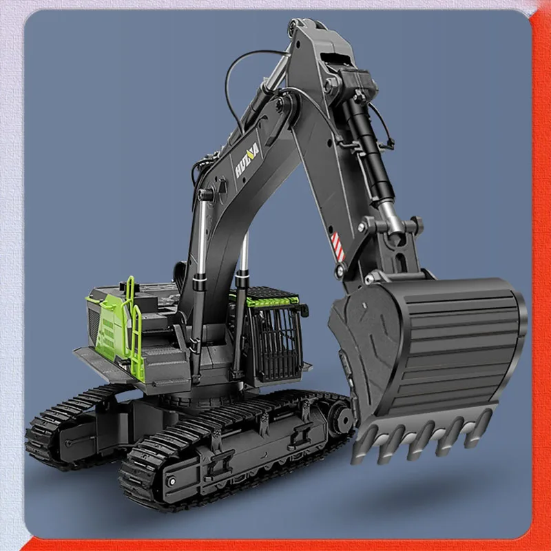 Huina 593 Screw Drive Infinite Rotation Alloy Excavator 1:14 Engineering Vehicle Commercial Amusement Modified Toy Holiday Gifts