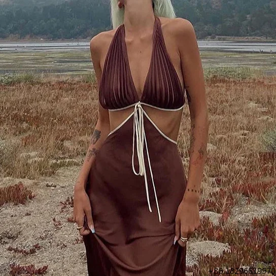 robe-longue-plissee-en-satin-de-soie-unie-dos-nu-elegante-pour-l'ete