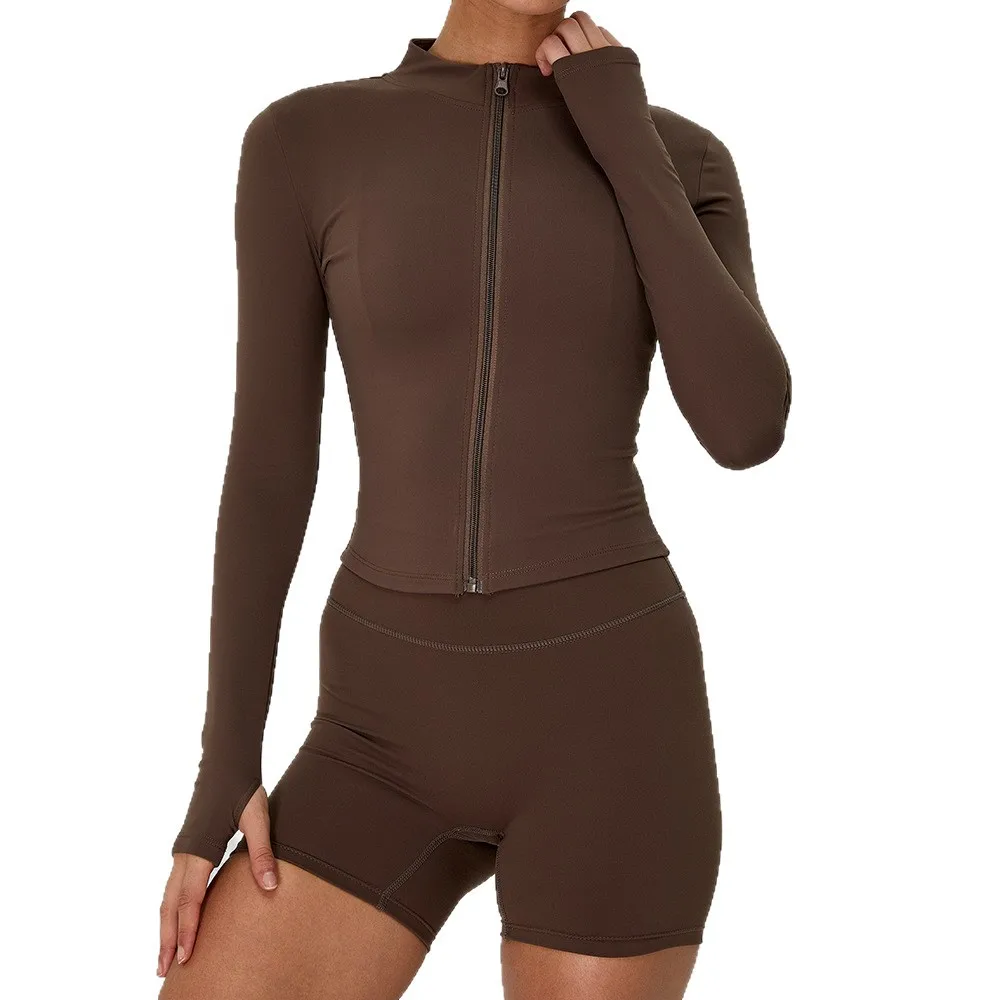 

Women's Tight Quick-Dry Yoga Jacket & Pants Set, Long Sleeve Workout Suit for Running Fitness Outdoor Running Sportswear Set