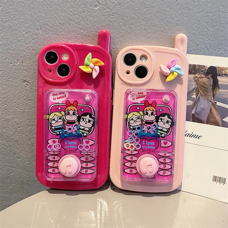 Cute Cartoon Powerpuffs G-Girls Phone Case For iPhone 15 14 13 12 11 Pro Max X XR XS 7 8 Plus Soft Silicone Big Brother Cover