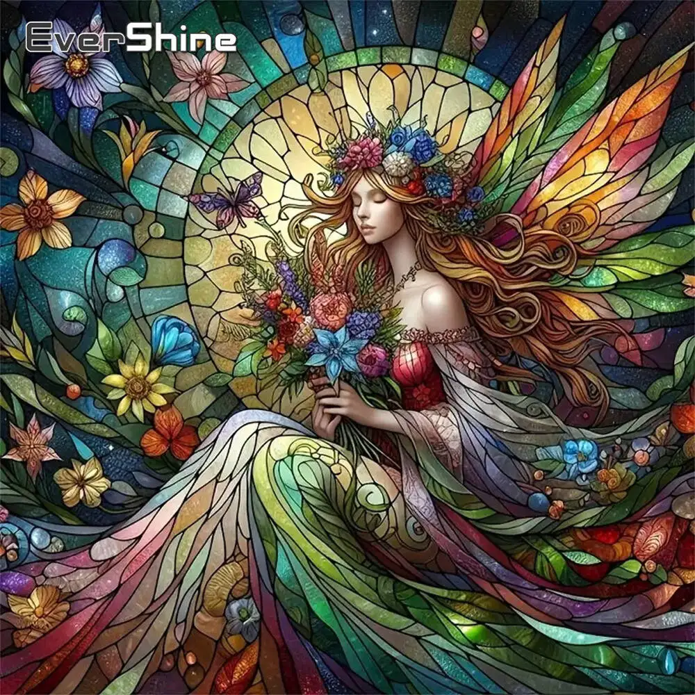 Evershine 5D DIY Diamond Embroidery Woman Portrait Suitable For Beginners Mosaic Flower Diamond Painting Flower Unique Gift
