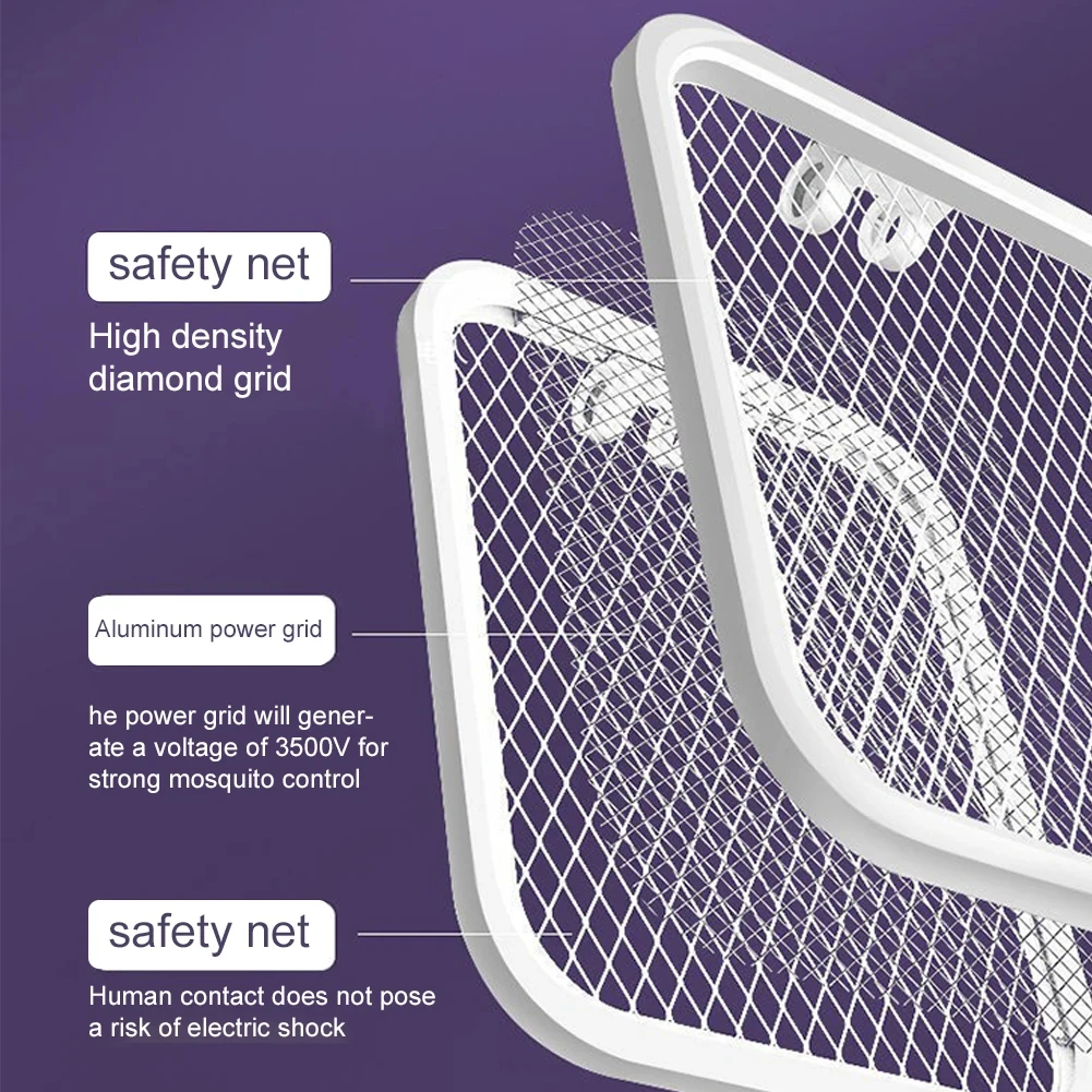 Складная телескопическая мухобойка на 180 °, Электрическая мухобойка, лампа-убийца для комаров с USB-зарядкой, подставка под мухобойку, мухобойка, жуки