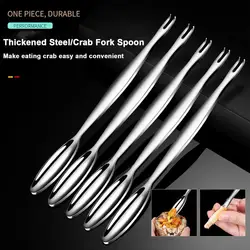 304 Stainless Steel Crab Shape Die Cast Quick Shellfish Lobster Cracker Seafood Tools Clip Needle Fork Picks