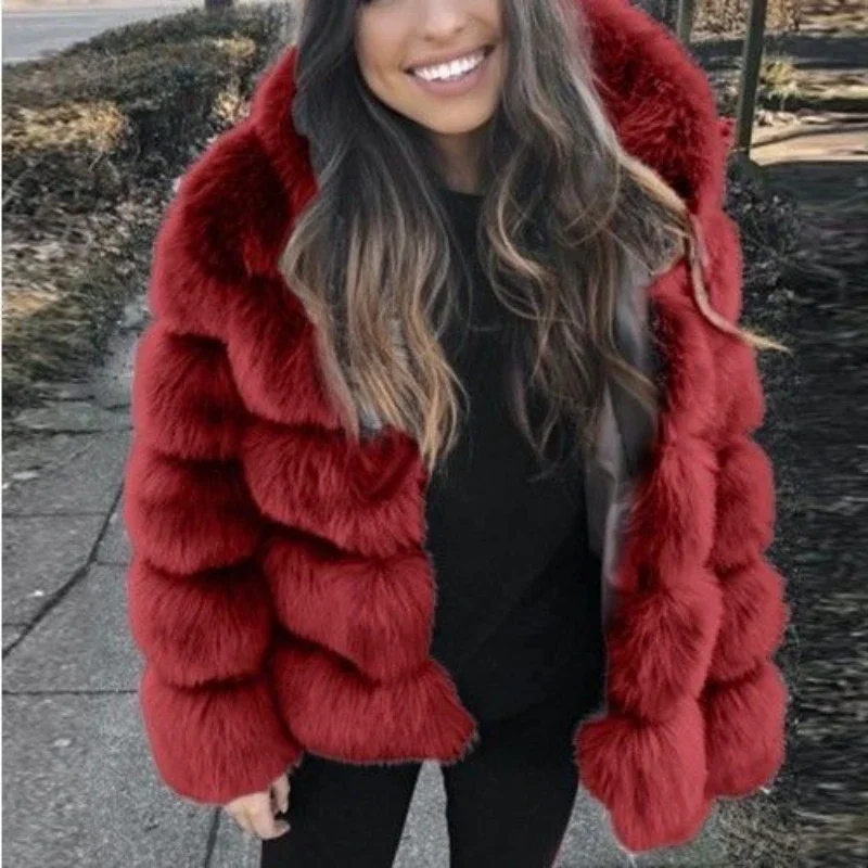 Winter fur coat women new outerwear short Fake fur jacket furry fluffy jacket luxury woman fur Fake