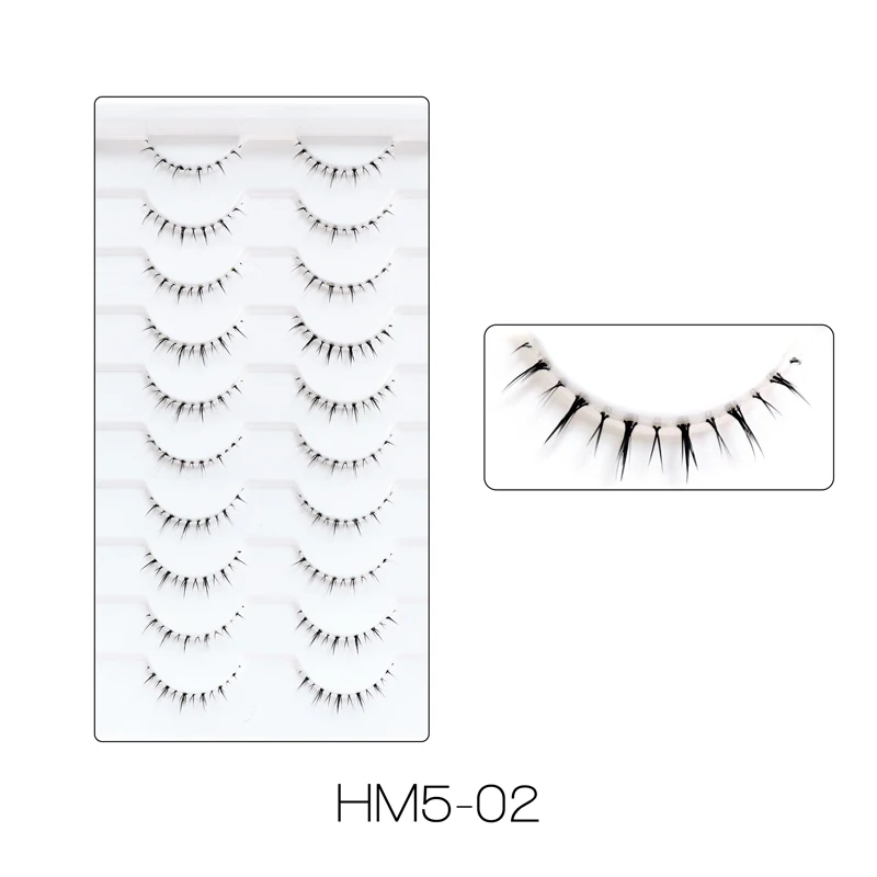 VIPUDA Untere Wimpern 5/10 Paar Natürliche Koreanische Augen Manga Untere Wimpern Cluster Klar Band Wispy Bottom Wimpern Cosplay Make-Up – Detail 9