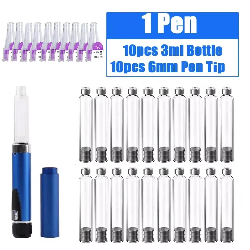 Magic Pen Insuline Cartridges 3 ml Lege Cassette Fles Medische Esthetiek Tattoo Pen Drie-lijn Lifting Verbruiksartikelen Kit