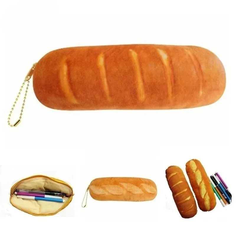 Glasses Simulated Bread Pencil Bag Korean Version Simple Student Toast Stationery Bag Glasses Storage