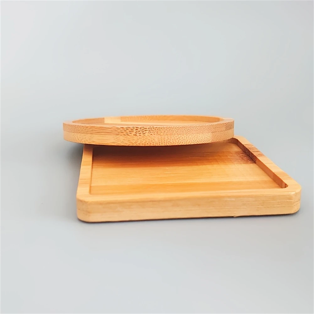 1 Vintage-Style Wooden Solid-Color Coffee Coaster, Household Wooden Heat Insulation Pad, Tea Cup Mat Tray