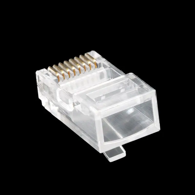 cat5e Cat6 Cat6e RJ45 موصل وحدة التوصيل 1000Mbps كابلات إيثرنت محول مطلية بالذهب شبكة كريستال رؤساء