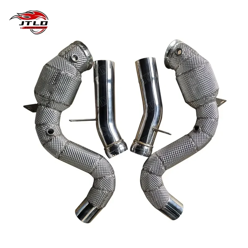 JTLD Professional High Quality Stainless Steel Exhaust Downpipe for MERCEDES-BENZ S63 AMG W222/C217 177 V8 4.0 4 Doors