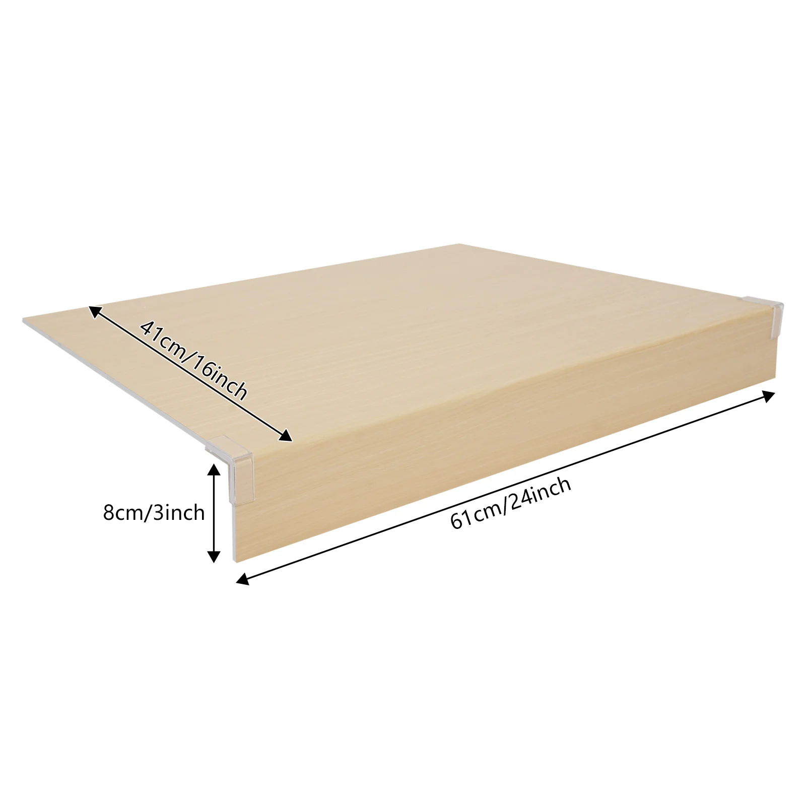 5Pcs 24x16in Light Wood PVC Removable Shelf Cover Eco Odorless Anti-aging 5kg Load Foamed PVC Wire Rack Liner Board Wood Grain Cabinet Storage Panel For Kitchen Bathroom