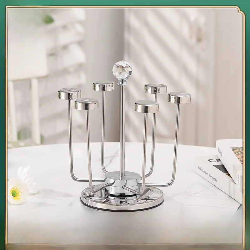 support-de-tasses-rotatif-en-acier-inoxydable-creatif-et-luxueux-pour-tasses-a-eau-et-a-the-organiseur-d'ustensiles-de-cuisine