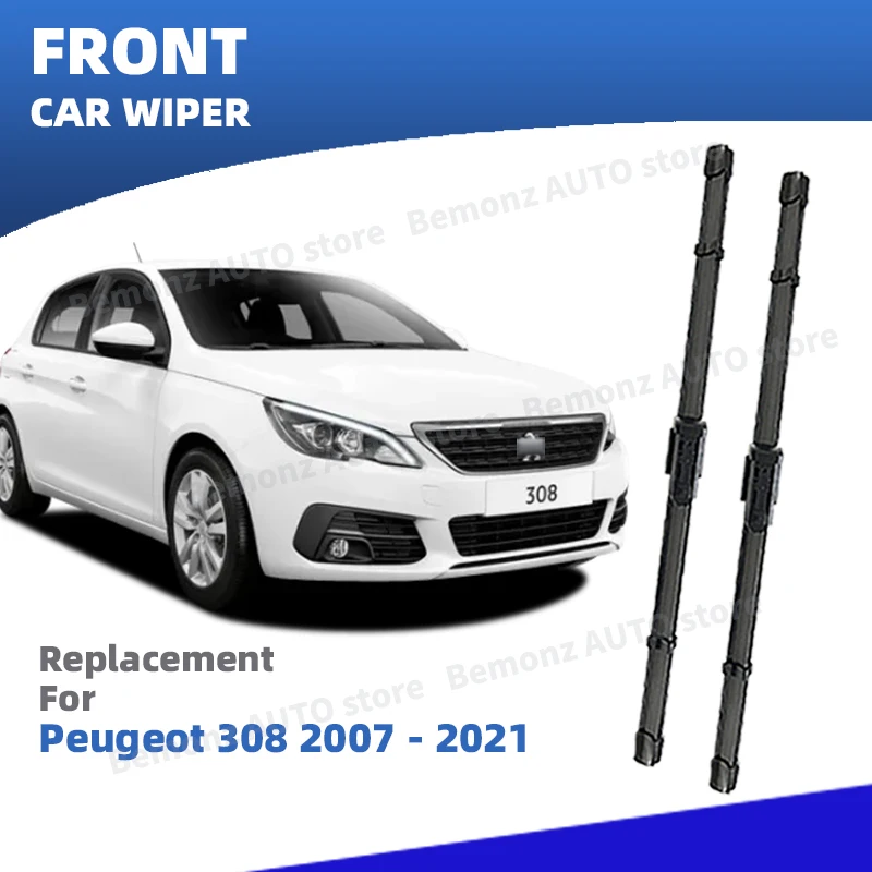 

LHD Front Windshield Wiper Blades For Peugeot 308 I II T7 T9 2007 - 2021 Windscreen Window Accessories 2008 2010 2013 2014 2018