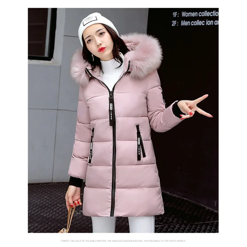 

Women's Autumn Winter Tops Jacket Cotton Coat Mid-length Hooded Zipper Fur Collar Warm Simple Advanced Casual Soft Brand Fashion