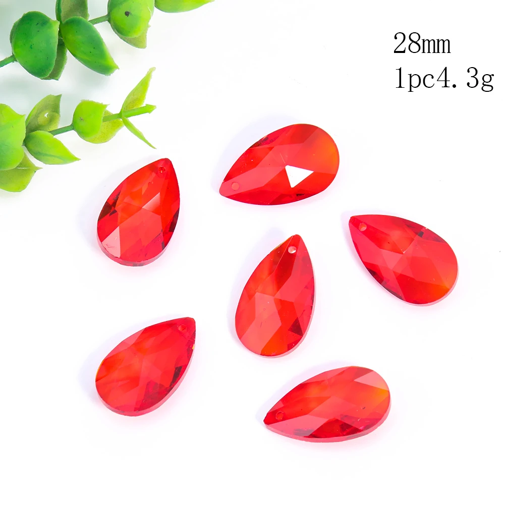 10pc romã vermelho lágrima gotas de água cristal pendurado pingente prismas sun catcher lustre fornecimento de reposição decoração do casamento