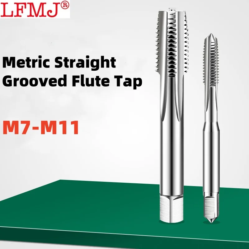 1PCS HSS Metric /Fine Straight Grooved Flute Tap M7 M8 M9 M10 M11 X2.5/2/1.75/1.5/0.5 Right Hand Taps