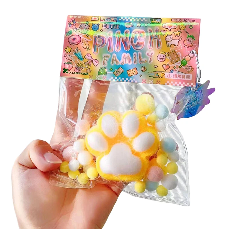 

1PC DIY Accessories Squishy New Fidget Toy Mini Kawaii Plush Cat Paw Small Pig Rabbit Cute Pink Cat Foot Decompression Props