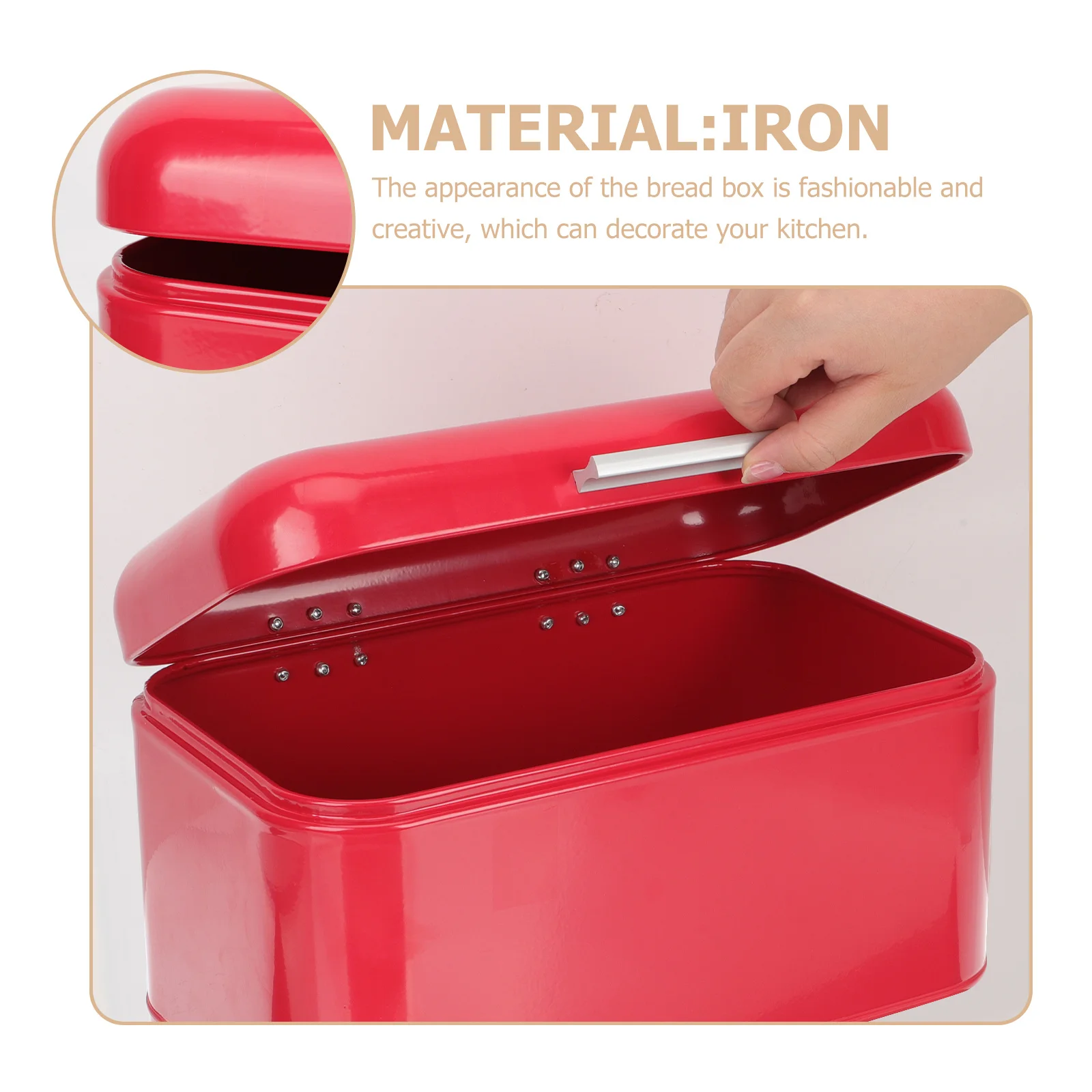 

Metal Bread Storage Box Strong Iron Kitchen Organizer Airtight Bread Case for Home Bakery Counter Countertop Metal Storage Box