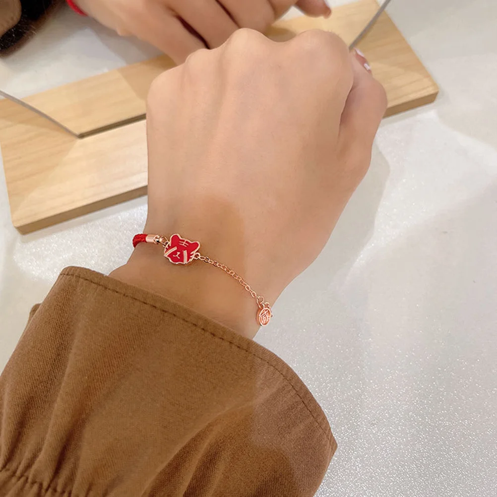 

1Set Chinese Necklace Ear Studs Bracelet 2022 New Year Jewelries Gift Kids Friends Girlfriends Wife Festive