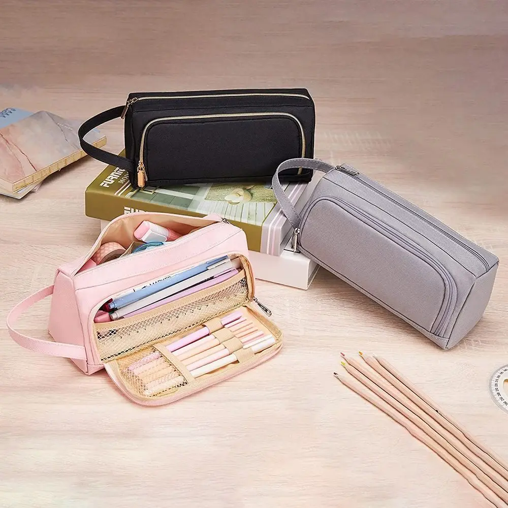 

Портативный Стильный карандаш, простые канцелярские принадлежности в Корейском стиле, сумка для ручек, косметичка с несколькими отделениями, держатель для канцелярских принадлежностей, детские подарки