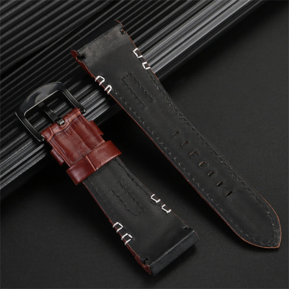 Pulseira de couro premium para homens, faixa de relógio masculina, pulseira de pulso, ajustável para velatura, série SRH, SRH013, SPC007J1