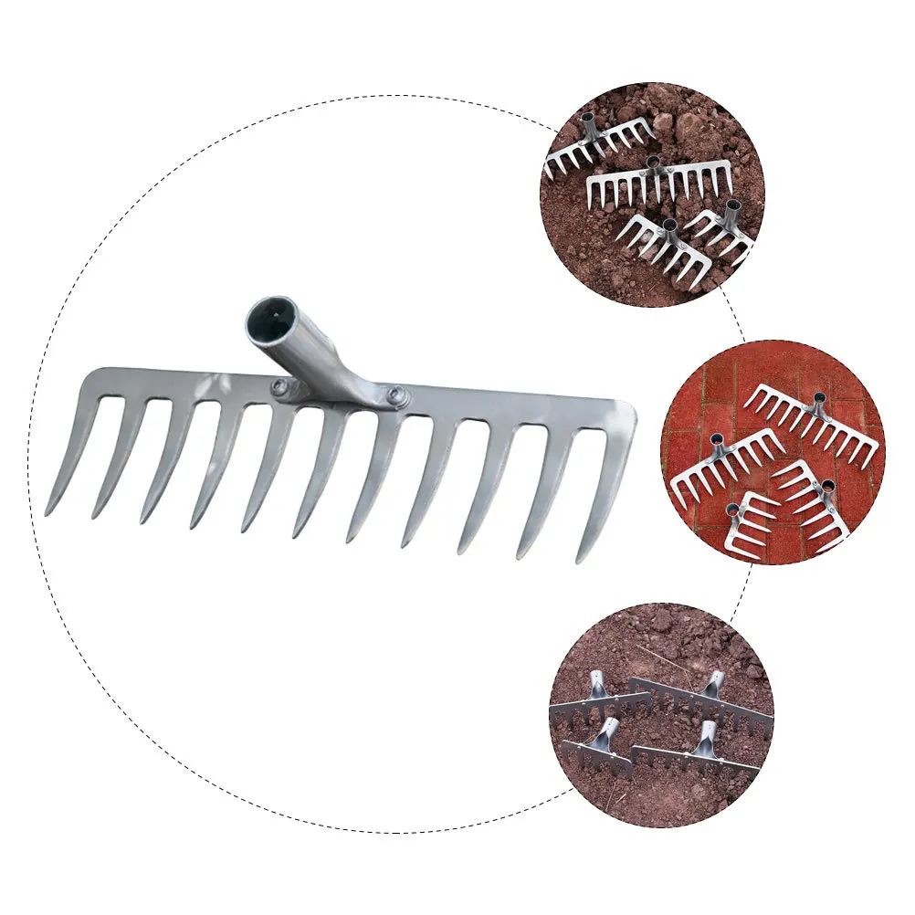 

1pc -Tooth Iron Rake Heavy Duty Garden Tool For Soil Loosening Leaf Collection Farming Agricultural Supplies