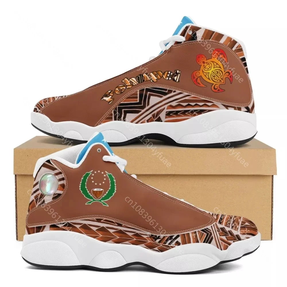 Brandneue blaue polynesische Samoa Tribal Style Laufschuhe benutzer definierte Ball Sport Team Logo Herren Basketball Sportschuhe