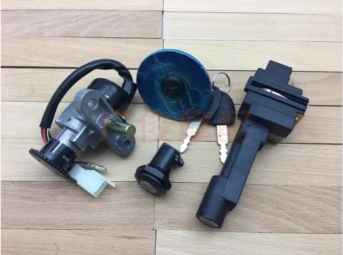 Piezas de repuesto para motocicleta 3KJ JOG 50 Yamaha, juego de interruptor de llave de encendido, kit de llave de bloqueo de asiento para patinete chino QJ Keeway