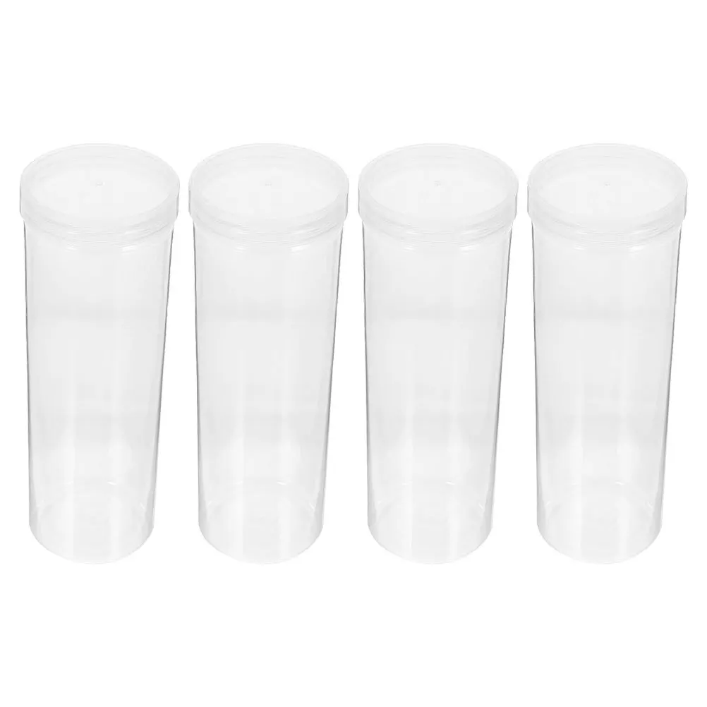 

4Pcs Plastic Packaging Bottles Clear Pen Holder Transparent Desktop Desk Organizer Pencil Storage Case Office Stationery