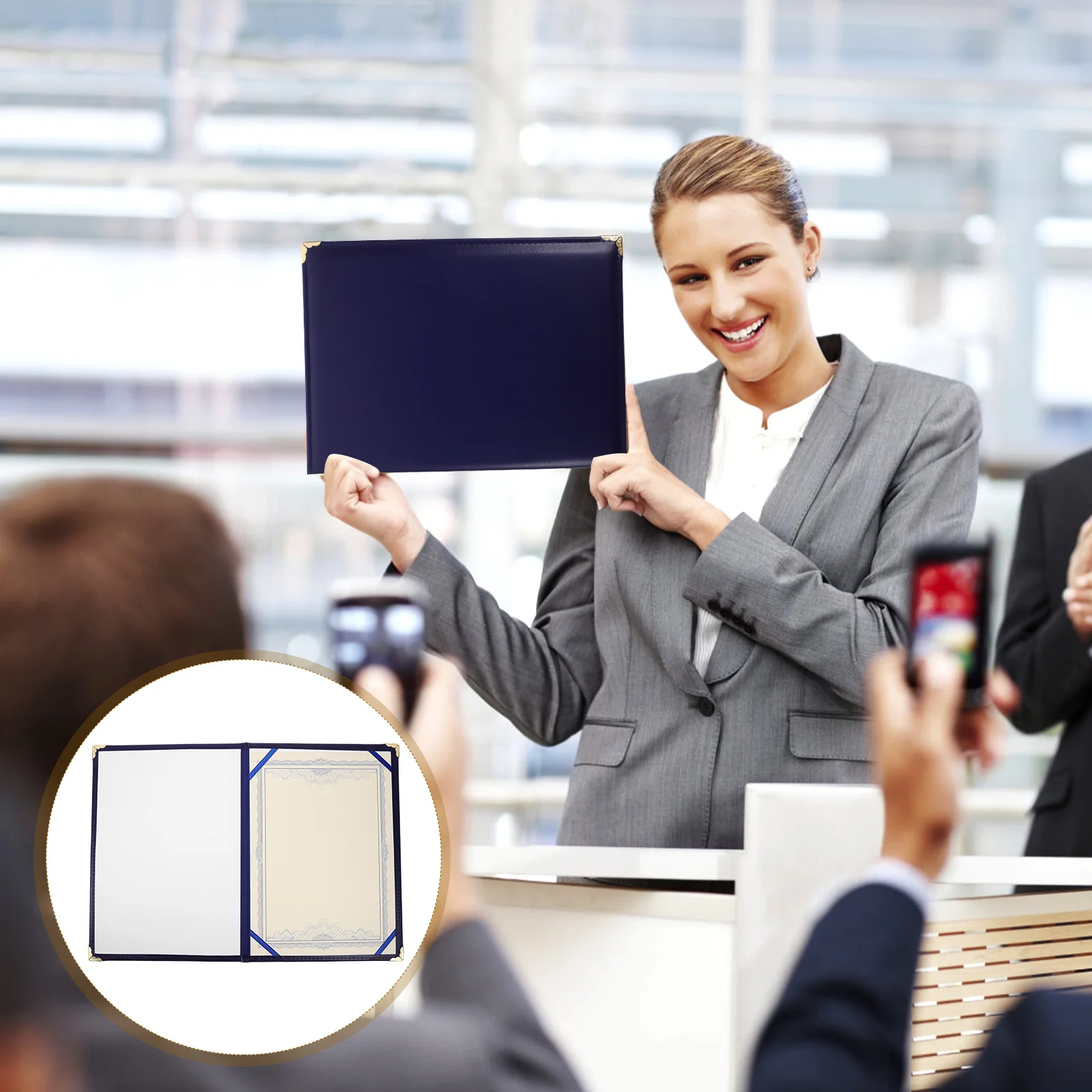 

Elegant Certificate Protection Cover Holder Diploma Award Document Case Portable Lightweight Rounded Corners Design